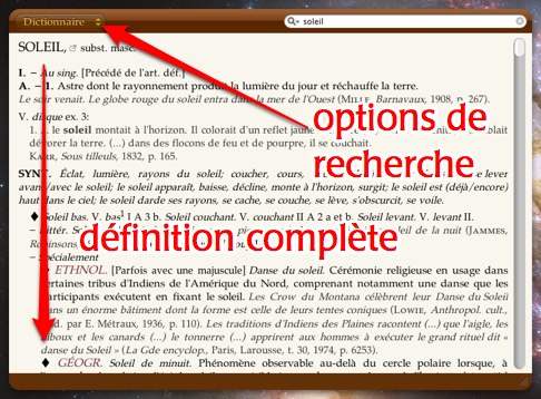 le dictionnaire dans dashboard