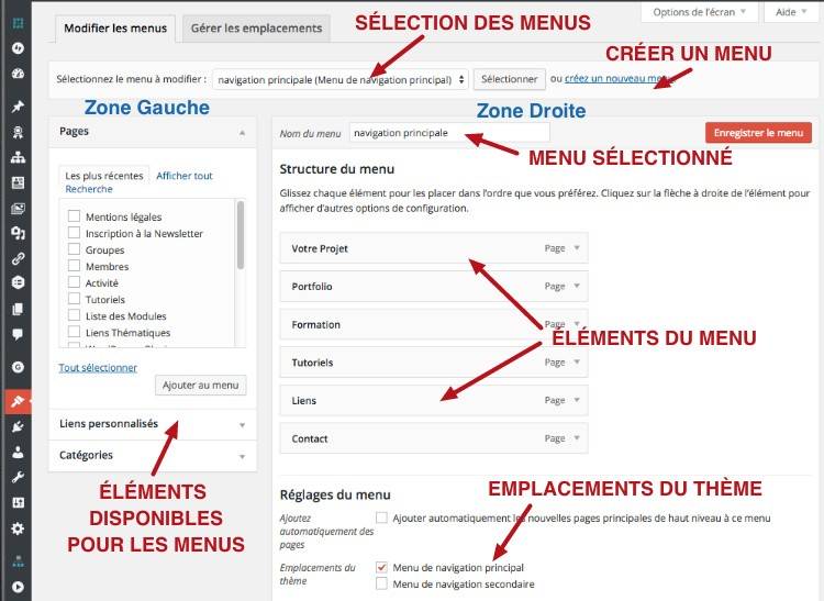 capture: Interface complète pour la gestion des menus WordPress