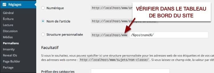 Dernière vérification du permalien dans votre site WordPress