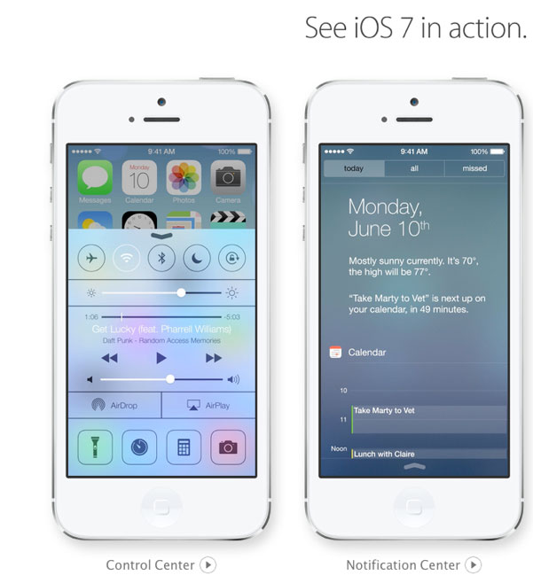 la nouvelle interface iOS 7 d'Apple en Action Capture: la nouvelle interface iOS 7 d'Apple en Action