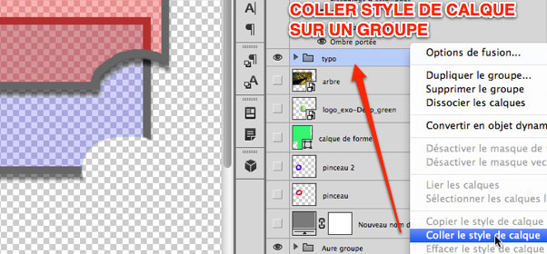 Capture: Coller le style de calque dans Photoshop cs6