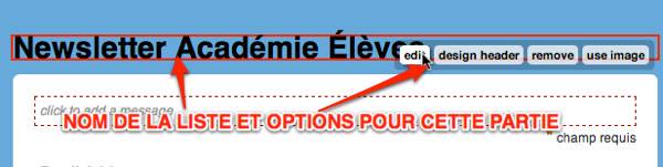 Capture: Éditer le titre d'un formulaire Mailchimp