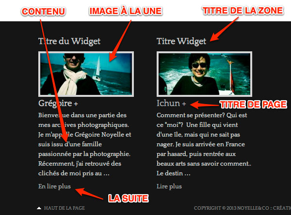 Capture: Widget Genesis Page à la Une côté Front