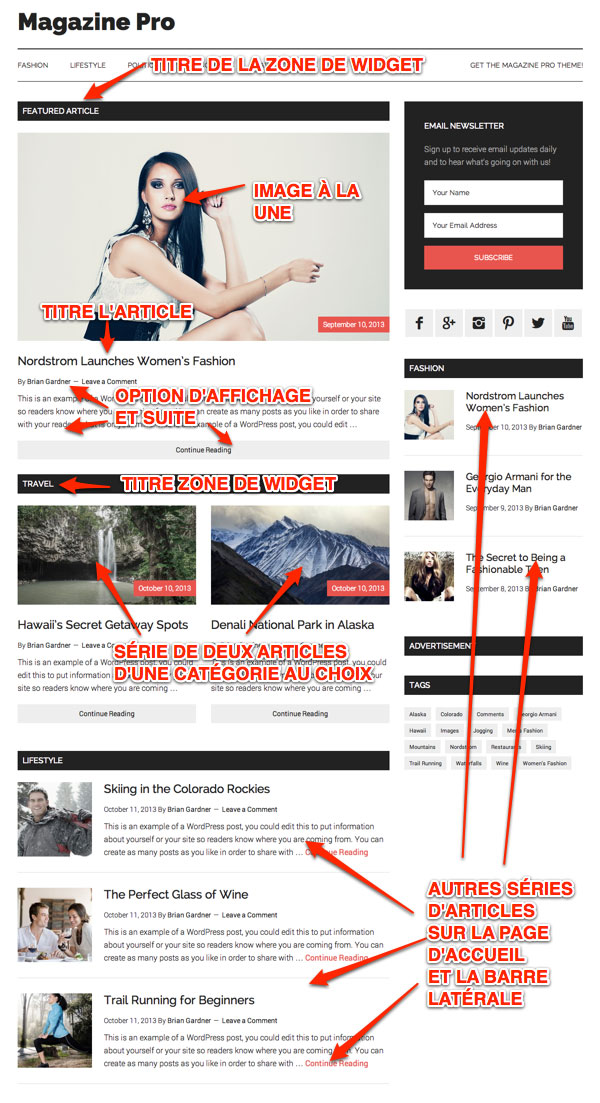 Capture: Widget Genesis du thème WordPress Magazine de StudioPress