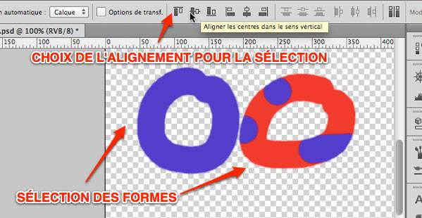 Capture: Alignement de calques dans Photoshop CS6