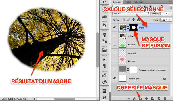 Capture: Présentation du masque de fusion dans Photoshop