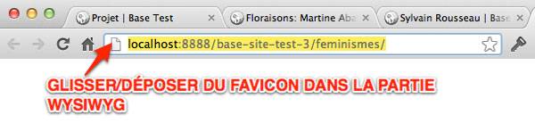 Capture: glisser/déposer du favicon dans du contenu WordPress