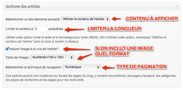 Capture: Réglage des archives d'article pour le framework Genesis