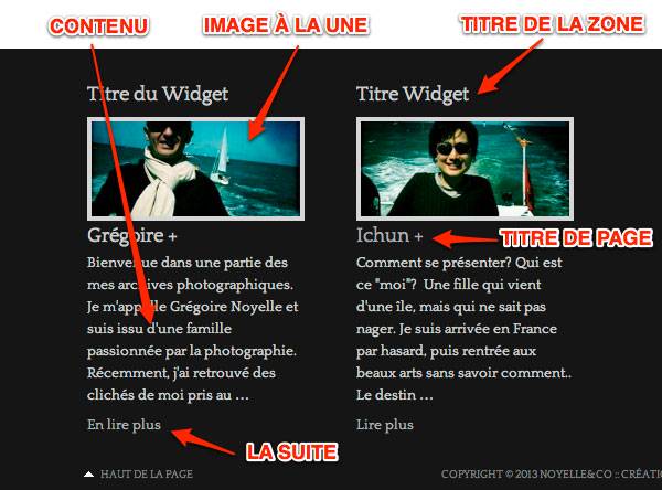 Capture: Widget Genesis Page à la Une côté Front