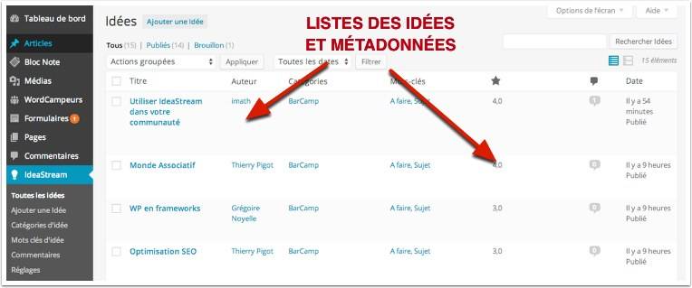 capture: WP Idea Stream 2 liste