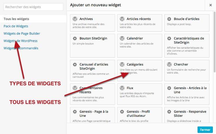 capture: Ajouter un widgets depuis le Page Builder WordPress