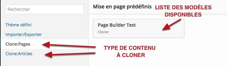 capture: Utiliser un modèle dans le Page Builder WordPress