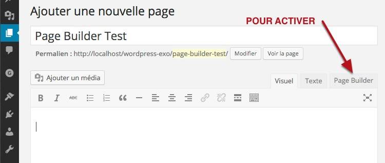 capture: Activer le Page Builder dans WordPress