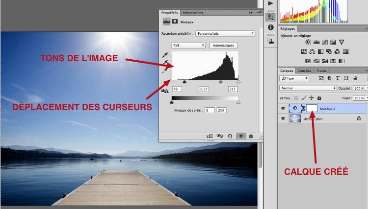 capture: Réglages des niveaux dans Photoshop