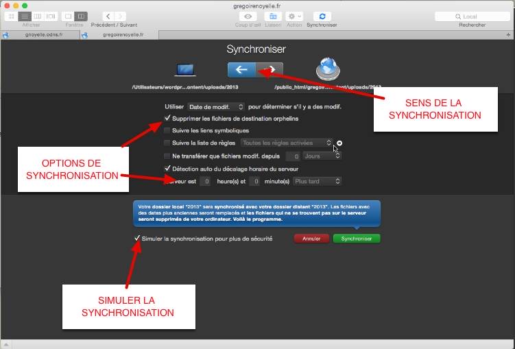 Capture: réglage de la synchronisation dans Transmit