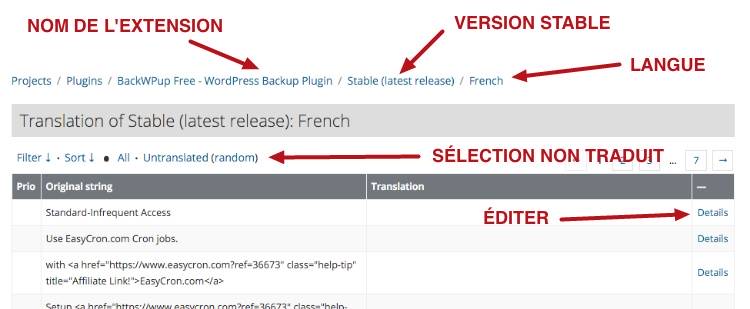 capture: Choisir les chaines de l'extension WordPress non traduites