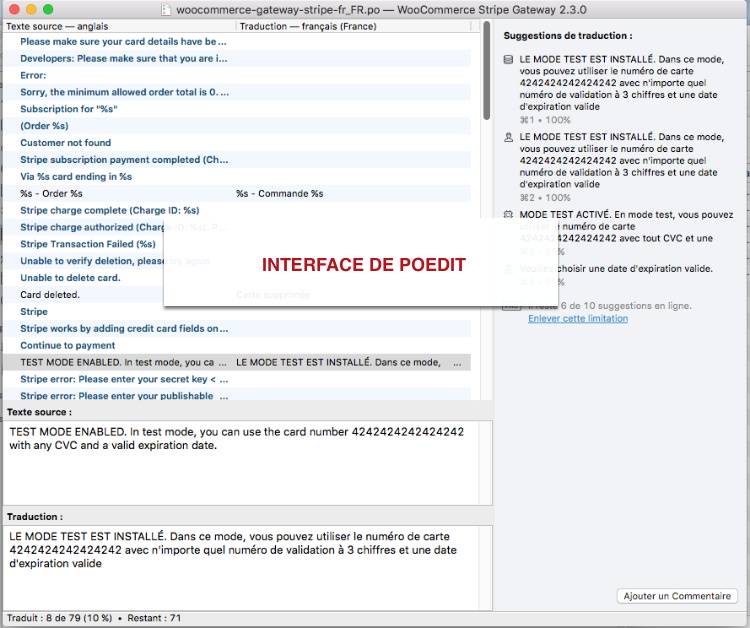 capture: Interface de Poedit pour traduire WordPress