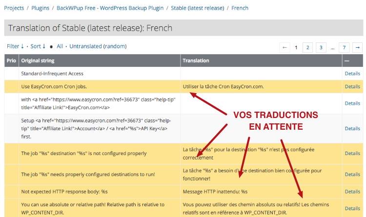 capture: Liste des chaines en attente dans l'extension WordPress