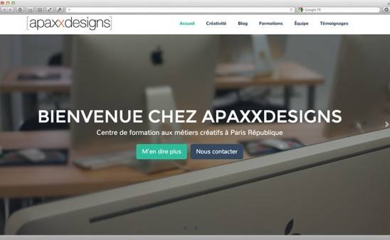 Page d'accueil d'Apaxxdesigns