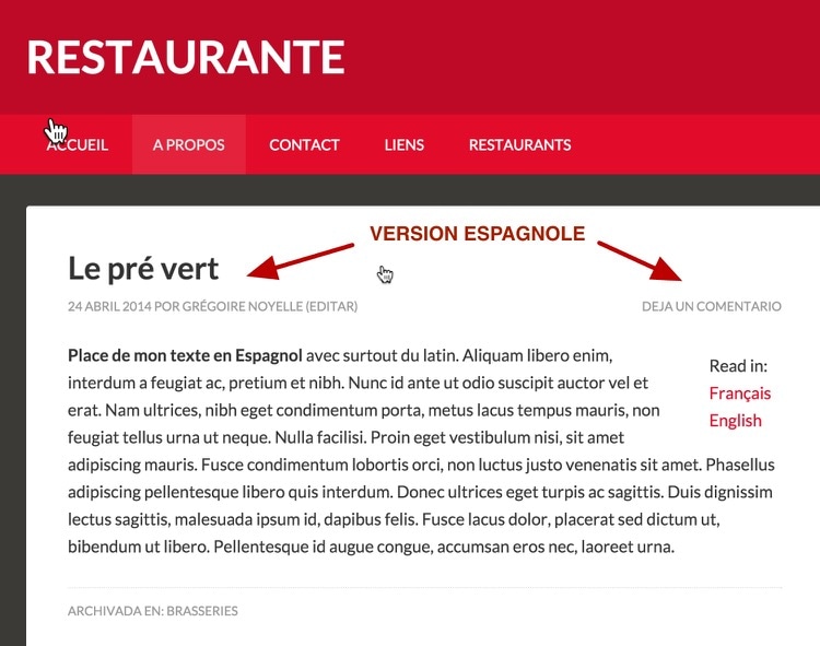 Le multilangue en espagnol avec Genesis et WordPress