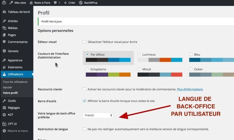 Réglage par utilisateur dans MultilingualPress