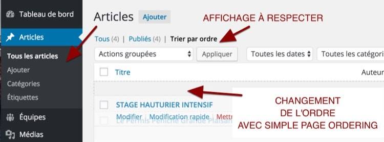 Changer l'ordre de vos articles WordPress en glissé déposé