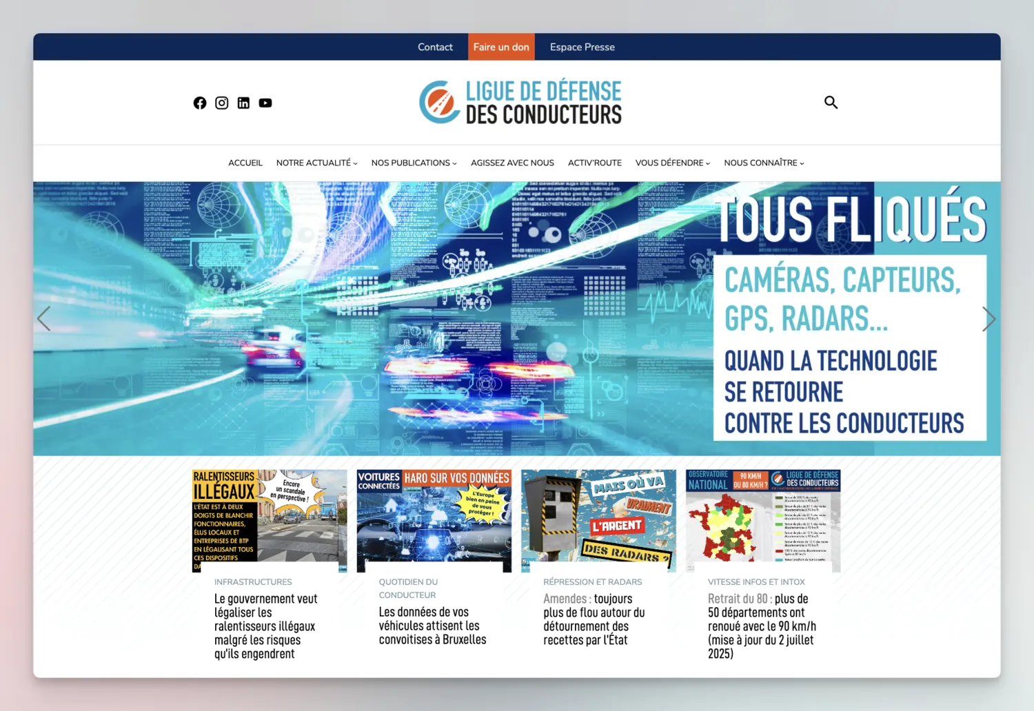 Site WordPress FSE : Ligue de protection des conducteurs